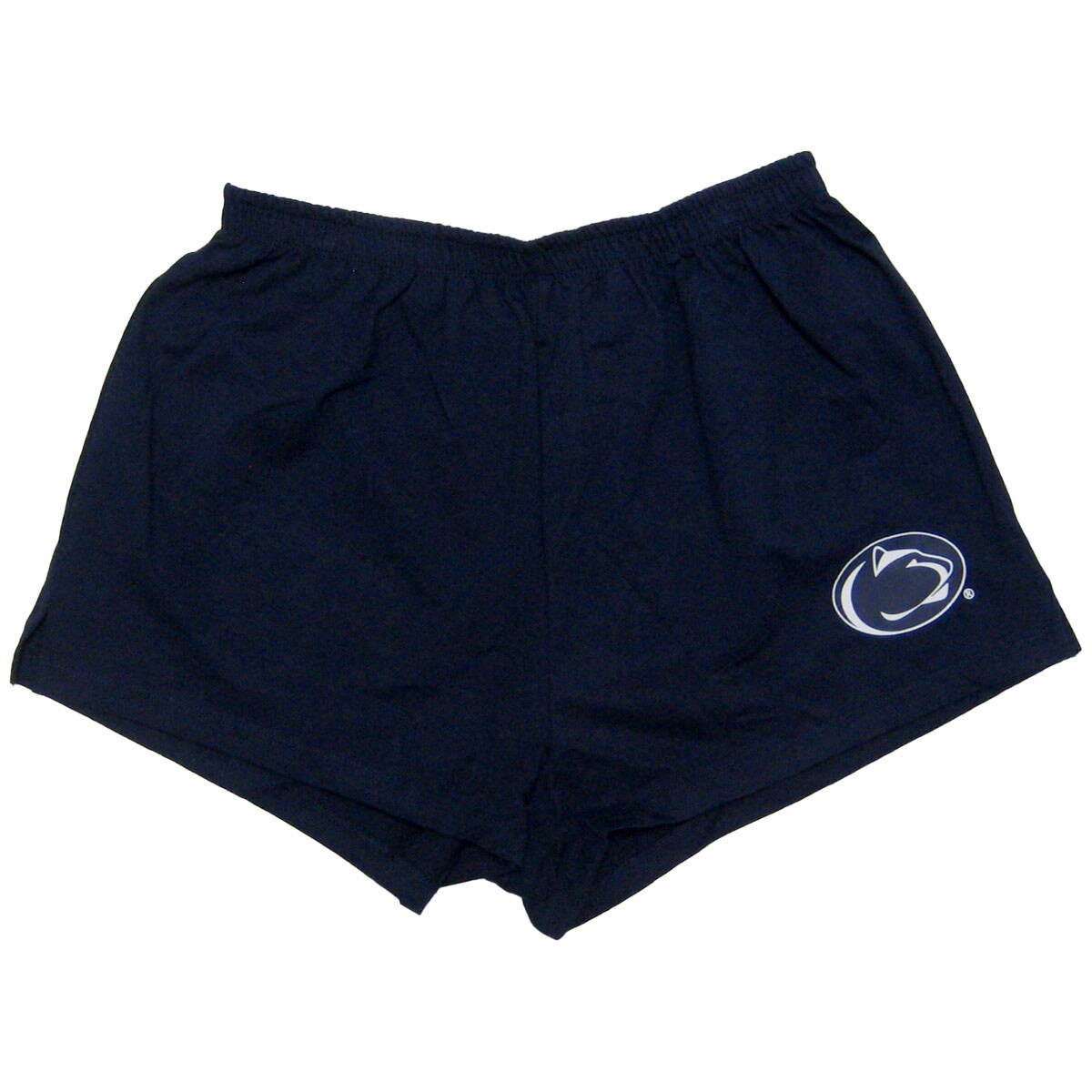 women's navy PE shorts with Penn State Athletic Logo